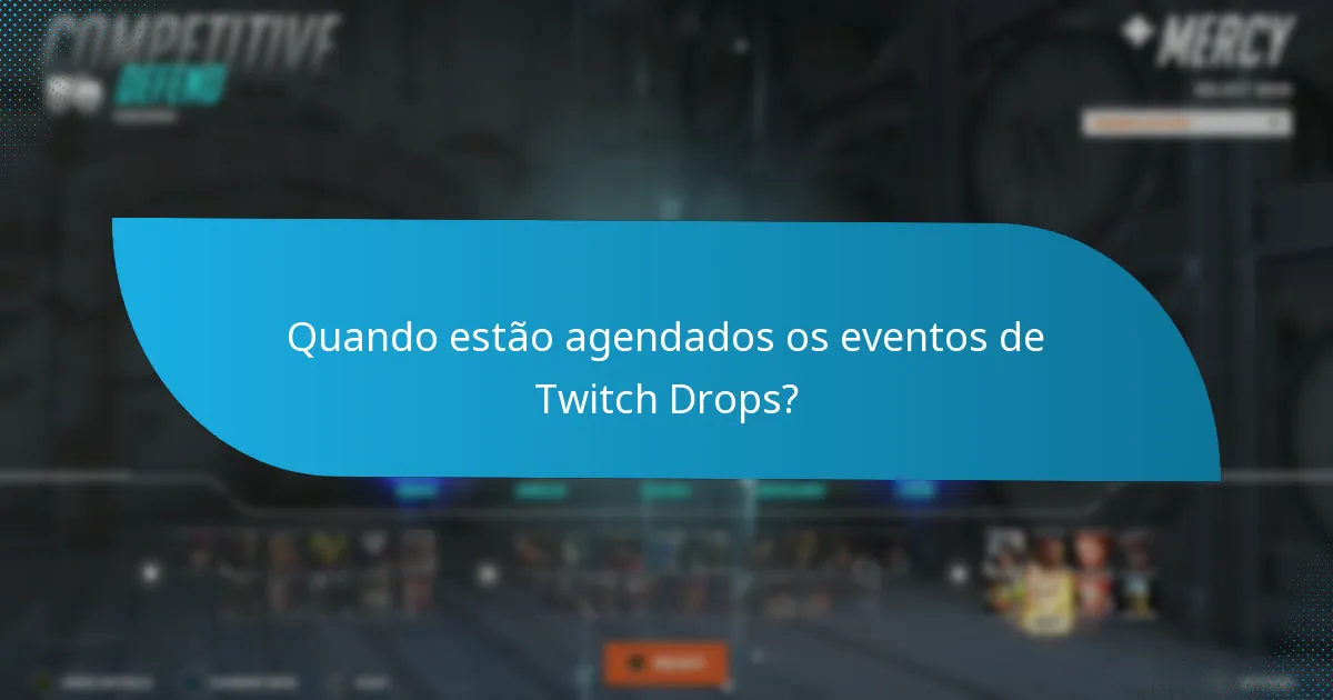Quando estão agendados os eventos de Twitch Drops?